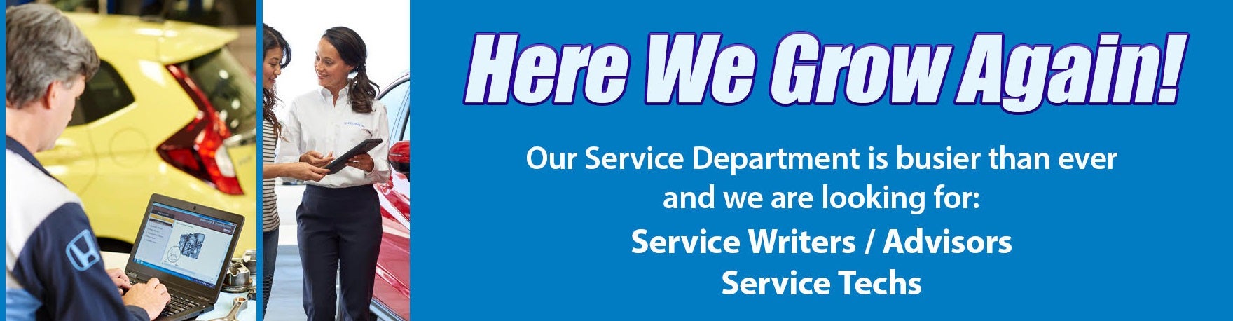 Now Hiring for Honda Service Department
